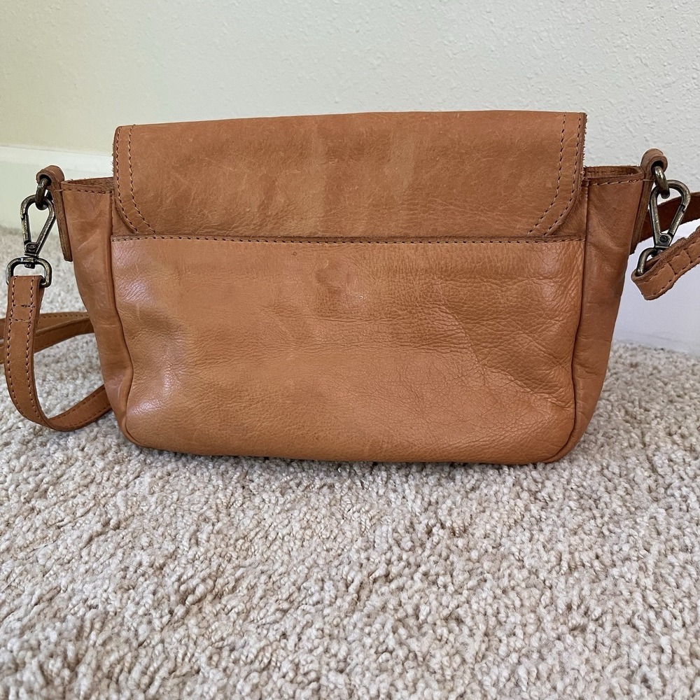 Leather Crossbody Bag Buckle Pockets Soft Utility Boho Heritage Cottagecore - Picture 2 of 11
